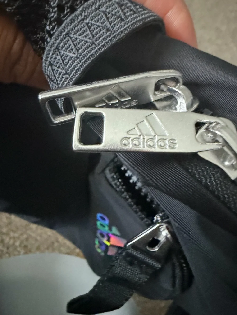 adidas Black Mini Backpack with Holographic Logo - Picture 6 of 8